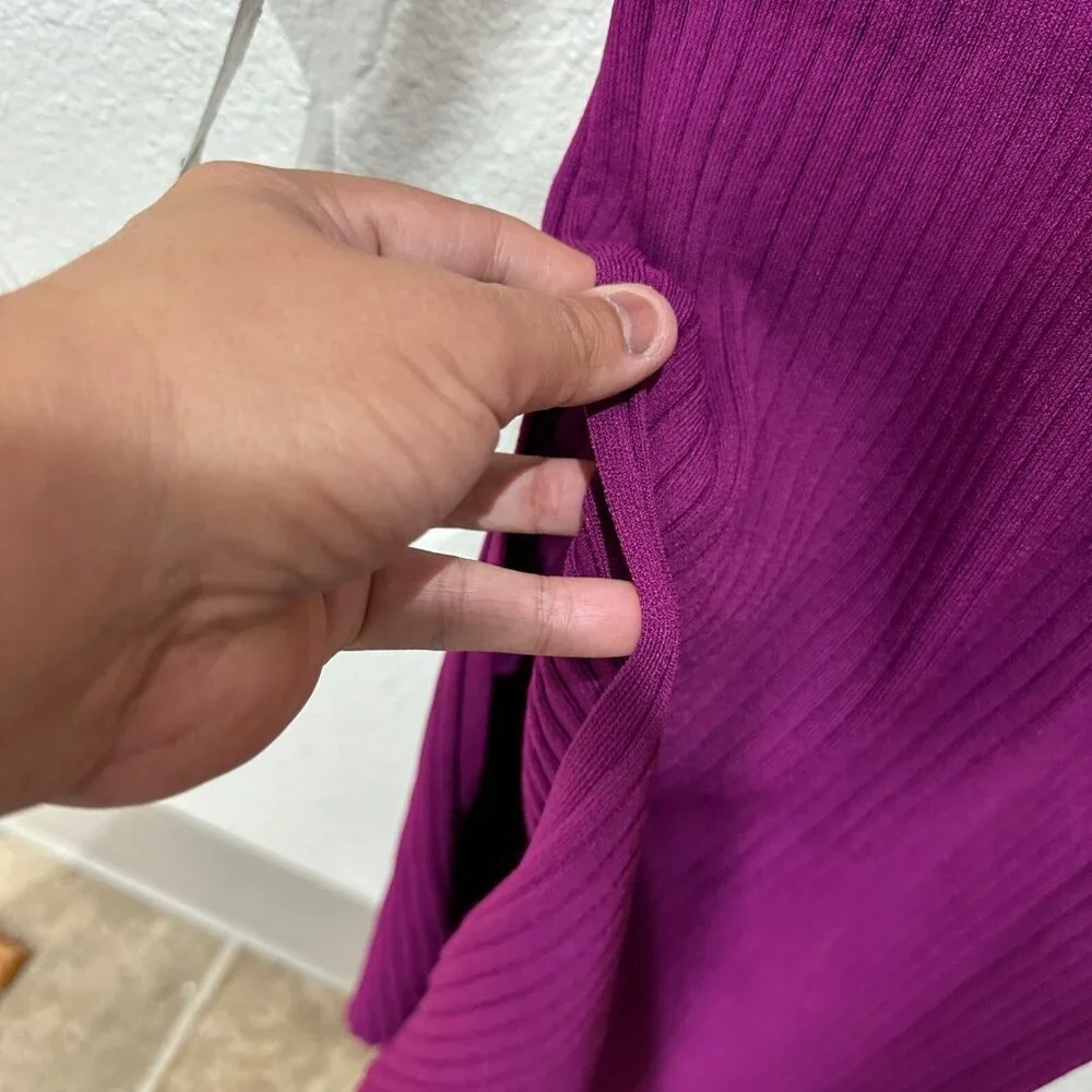 INC International Concepts Size Medium Autumn Berry Dolman Sleeve Ribbed Dress - Picture 8 of 12